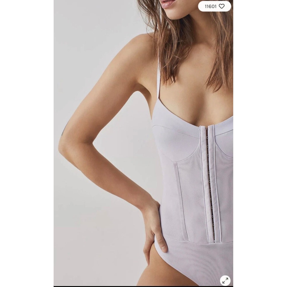 Free People Intimately Night Rhythm Corset Bodysuit Lilac Size XS - Picture 2 of 9
